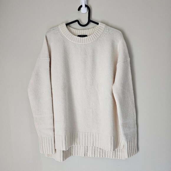 Jcrew Oversized Crewneck Merino Alpaca Supersoft Yarn - 2018 - Off-White - Sz XX - Picture 1 of 16